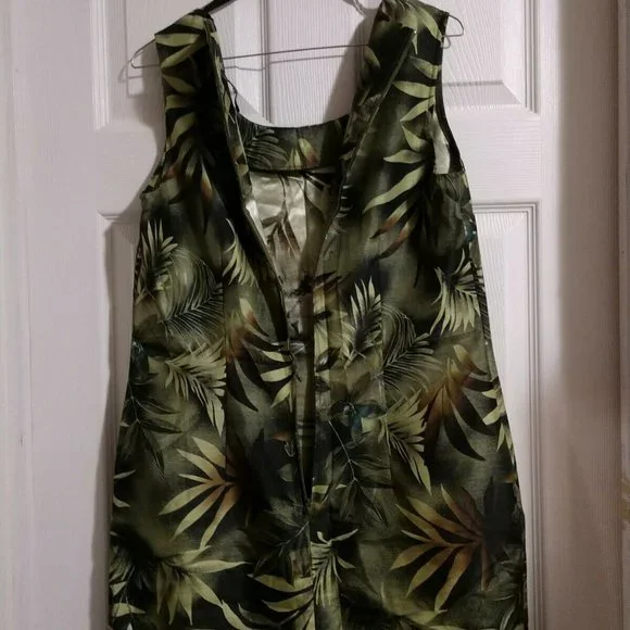 🪴🌿🌱 Scarlett Women's Dress Green on Black with a hint of Brown Size 12 - Picture 2 of 12